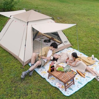 原始人 野外露营帐篷户外便携式折叠专业防雨加厚野餐野营自动速开