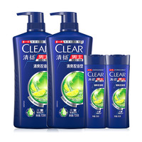 CLEAR 清扬 洗发水 男士控油去屑洗发水套装 洗发液露 活力运动720g*2瓶+送200g