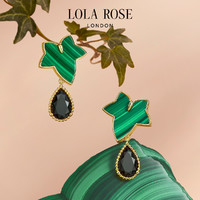 LOLA ROSE 常青藤耳坠 时尚复古耳环绿色吊坠