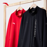 ANTA 安踏 运动外套男士春季红色针织运动休闲开衫立领上衣152317701
