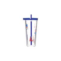 LOCK&LOCK 城市生活玻璃吸管杯 LLG914BLU蓝色620ML
