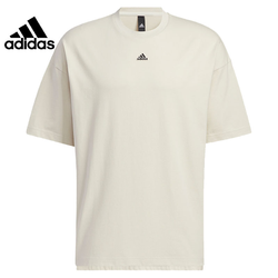adidas 阿迪达斯 男子夏季白色百搭运动休闲舒适圆领短袖T恤HS4379
