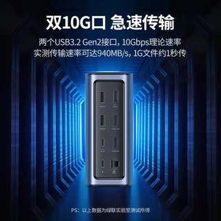 UGREEN 绿联 Type-C扩展坞USB-C桌面立式拓展坞双HDMI四屏异显