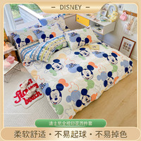 Disney 迪士尼 全棉四件套纯棉被套被罩三件套床上用品儿童套件学生宿舍三件套