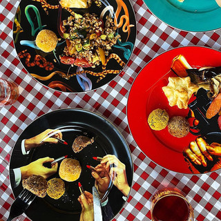 意大利seletti创意陶瓷盘子艺术餐盘装饰挂盘摆件圆形盘子家用大 16933-意面