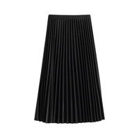 INMAN 茵曼 女士百褶半身裙 F1811034 午夜黑 S