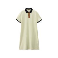 GIORDANO 佐丹奴 女士POLO连衣裙 05462457 奶黄色 XL