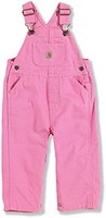 carhartt Miscrosanded 女童 水洗帆布背带裤,粉红色,12 个月
