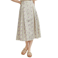 FANSILANEN 范思蓝恩 女士A字半身裙 22FS2416 浅紫花 XS