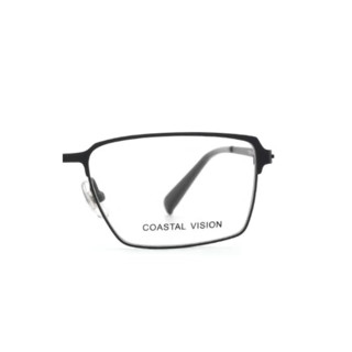 Coastal Vision 镜宴&essilor 依视路 CVO2001BK 黑色金属眼镜框+钻晶A4系列 1.60折射率 防蓝光镜片