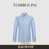 TOMBOLINI东博利尼商务休闲纯棉修身男长袖衬衣蓝色衬衫