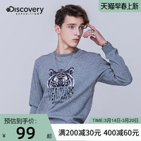 discovery expedition Discovery春秋新款男女情侣套头印花卫衣ins潮时尚百搭长袖上衣