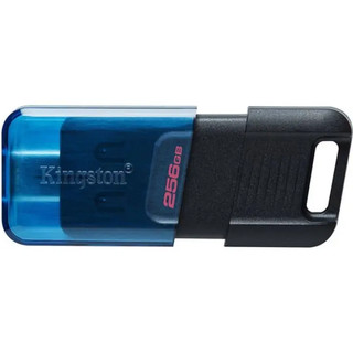 Kingsn DataTraveler 80 M USB-C 闪存盘U盘 移动存储USB 3.2速度 带钥匙圈孔 保护滑动设计 200 MB/s 数据 256G