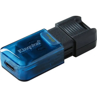 Kingsn DataTraveler 80 M USB-C 闪存盘U盘 移动存储USB 3.2速度 带钥匙圈孔 保护滑动设计 200 MB/s 数据 256G