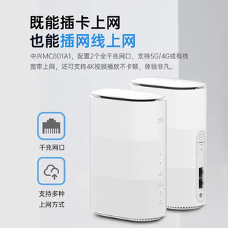 ZTE 中兴 5G CPE 2PRO移动路由器/插卡上网/全千兆网口/WiFi6/MC801A1