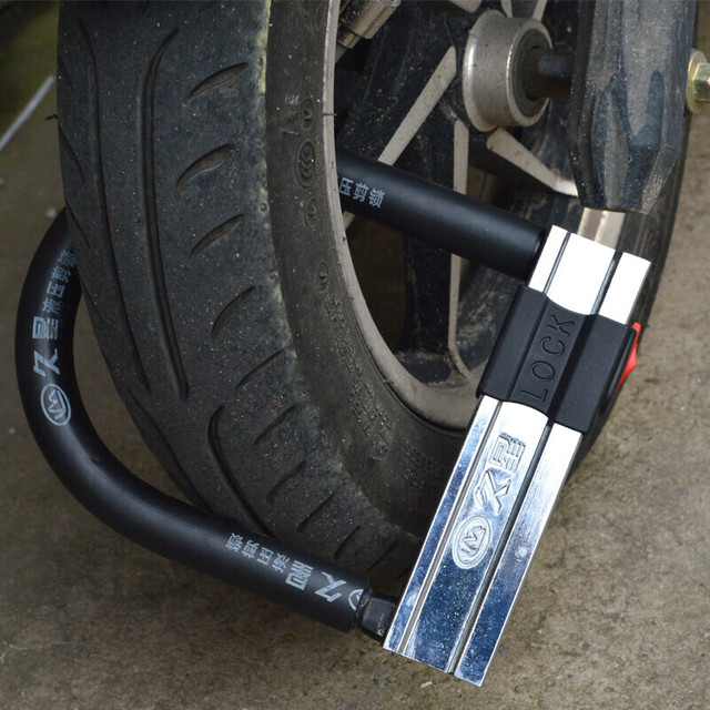 久星 山地自行车锁摩托车锁电瓶车单车防盗锁电动车加粗B级U型锁单开带防尘盖商铺玻璃门锁