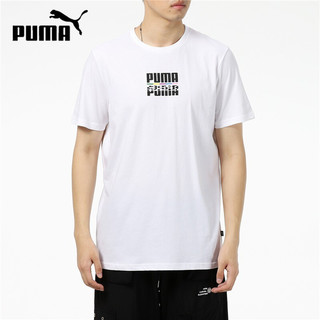 PUMA 彪马 短袖男女装23春夏新款户外运动休闲服透气大logo纯色经典T恤 855977