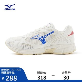 Mizuno 美津浓 运动鞋23春季新品透气跑鞋厚底老爹鞋缓震舒适跑步鞋 08/棉白/笋色/蓝/红 36