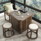 泡茶桌家用小茶台小型方形实木功夫茶台简约现代阳台茶桌椅