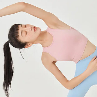 暴走的萝莉 运动内衣女聚拢定型防震文胸瑜伽镂空背心式bra健身衣 LLWX588 水粉色 M