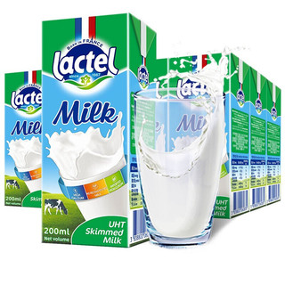 lactel 兰特 3.2g蛋白质 脱脂纯牛奶 200ml*24盒