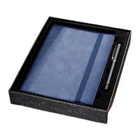 Sfeng 顺风 SFA51908 A5纸质笔记本 绑绳款 蓝色 单本装+拔帽中性笔 黑色 0.5mm 单支装