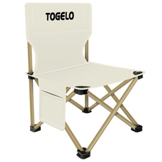 togelo 太公乐 户外折叠椅子便携式钓鱼凳子装备美术生写生椅马扎双人沙滩 米色折叠椅