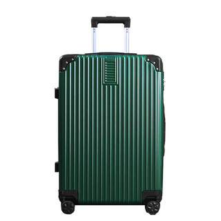 NAUTICA行李箱男大容量20英寸万向轮铝框拉杆箱密码锁登机箱女学生旅行箱 绿色直接拉链款 20英寸