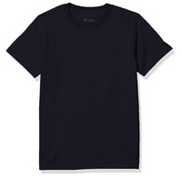 Champion T 恤，经典中性棉 T 恤“C”标志常规版型圆领 T 恤,Navy,L
