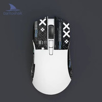 Darmoshark 达摩鲨 N3三模无线电竞鼠标 轻量化鼠标 游戏鼠标 PAW3395 黑曼巴8.0 白色+ 黑色防滑贴
