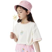 MQD 马骑顿 女童短袖T恤 G22250303 米白 150码