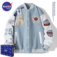 荷衣 NASA BASE官方男装潮牌联名夹克男女款宽MD-22129-深蓝色 XL（建议130-150斤）