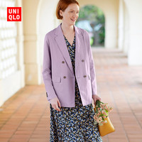 UNIQLO 优衣库 女士麻混纺西装 456075