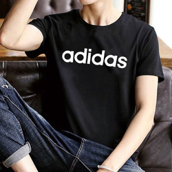adidas 阿迪达斯 短袖男 23夏季新款运动服健身训练大LOGO舒适透气棉质T恤衫