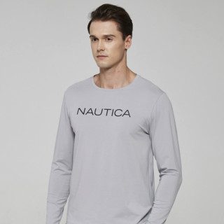 NAUTICA 诺帝卡 男士圆领长袖T恤 NYNS050640 灰色 XXL