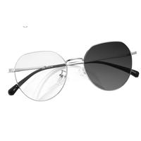 JingPro 镜邦 31259 银色合金镜框+1.56折射率  防蓝光变色定制片