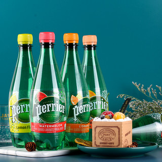 进口法国巴黎水Perrier无糖气泡水矿泉水柠檬味饮料500ml*24瓶 500ml*24