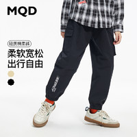 马骑顿（MQD）MQD童装男童工装休闲裤新款儿童新款韩版宽松运动 黑色 170cm