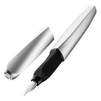 Pelikan 百利金 P457矫正握姿商务扭扭笔学生钢笔标配墨囊使用-闪耀银