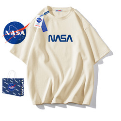 NASA联名夏季男士短袖T恤潮重磅宽松半袖体恤情侣装男女生上衣服