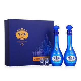 PLUS会员：YANGHE 洋河 梦之蓝 蓝色经典 M6 52%vol 浓香型白酒 500ml*2瓶 礼盒装