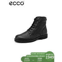 爱步（ECCO）潮酷男款马丁靴 时尚男皮鞋中帮通勤鞋 杰斯顿系列530314 黑色41