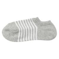MUJI 無印良品 女士船袜 DAF02A1S 灰色条纹 32-36