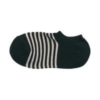 MUJI 無印良品 女士船袜 DAF02A1S 黑色条纹 36-40