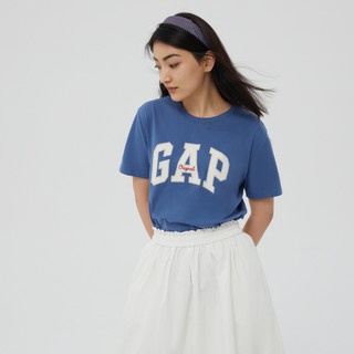 Gap 盖璞 男女装LOGO纯棉短袖T恤848801夏季情侣美式复古上衣