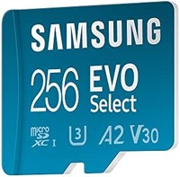 SAMSUNG 三星 EVO Select 256GB microSDXC UHS-I U3 130MB/s 全高清和 4K UHD 存储卡，包括 SD 适配器