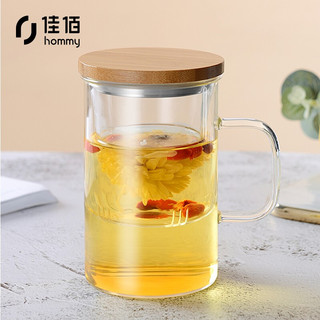 佳佰 玻璃杯 茶水分离杯 480ml