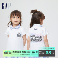 Gap 盖璞 女幼童纯棉运动短袖402669夏季新款童装亲子T恤