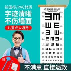 视力表国际标准家用儿童测试眼睛3米5米对数E字验光实木框挂图画 新国标E字/实木框送板棒（塑料指挥棒）