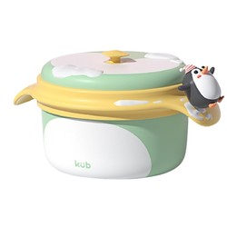 kub 可优比 企鹅系列 儿童餐具套装 3件套 保温碗+吸管碗+弯曲叉勺